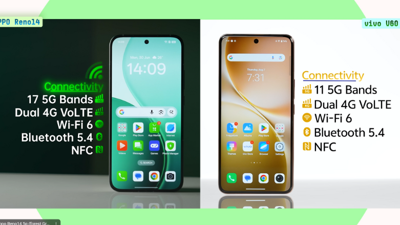OPPO Reno14 vs Vivo V60 पूरा मुकाबला कौन बेहतर है ₹40,000 के अंदर?